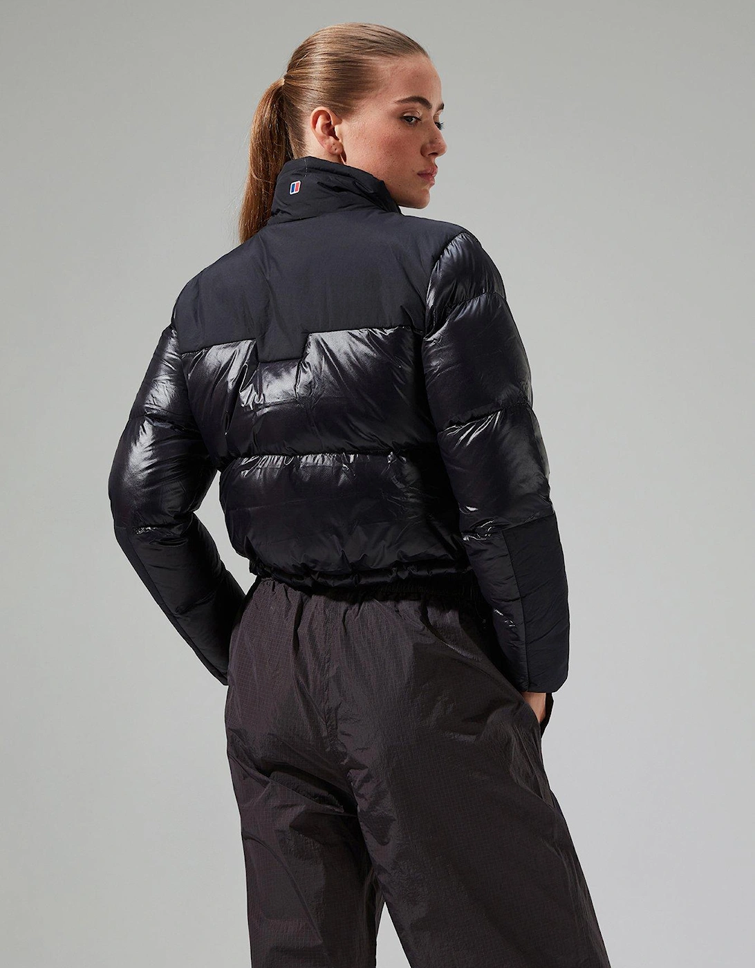 Womens Arkos Reflect Crop Down Jacket - Black