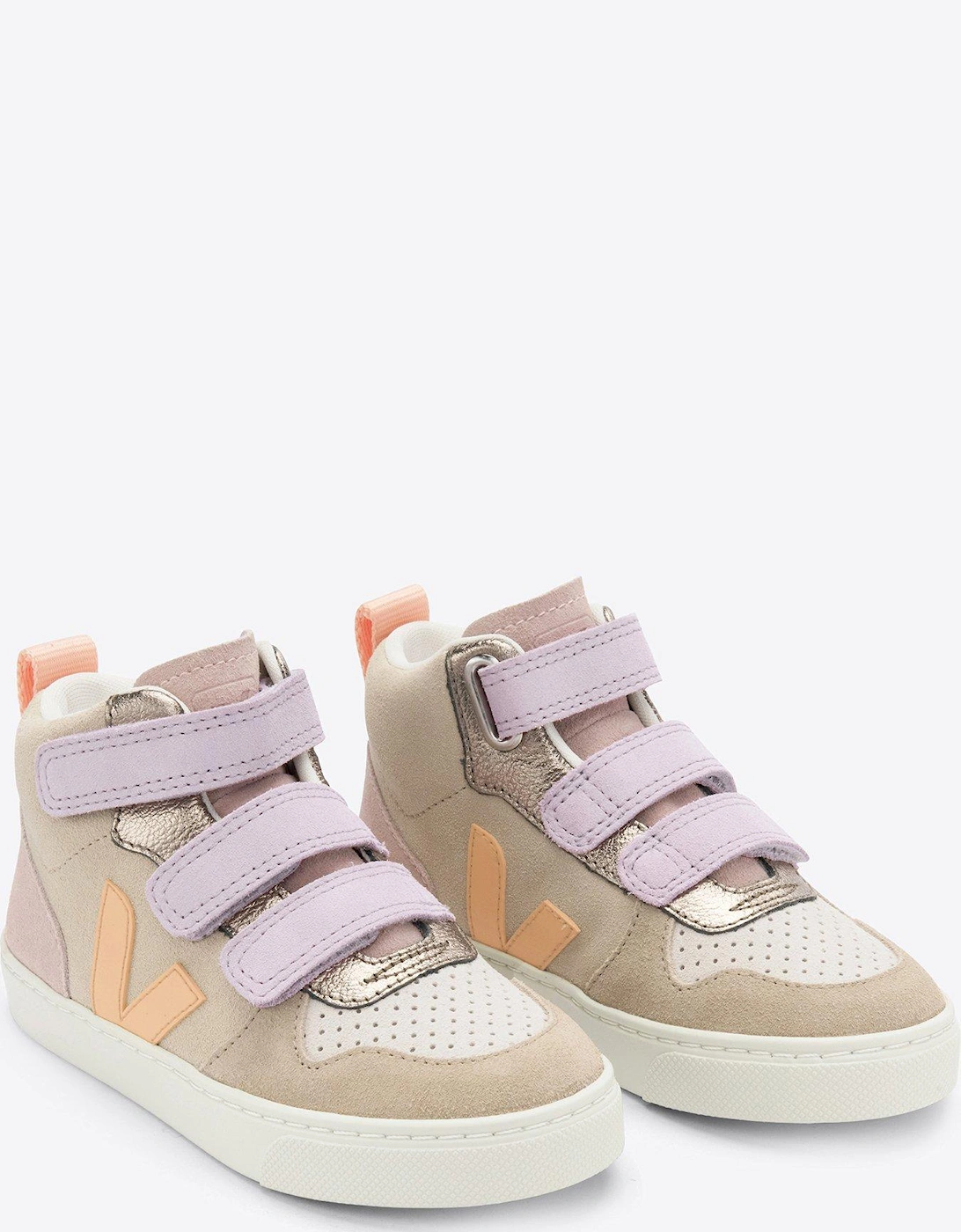 Kid's V-10 Mid Trainers - Almond/Peach