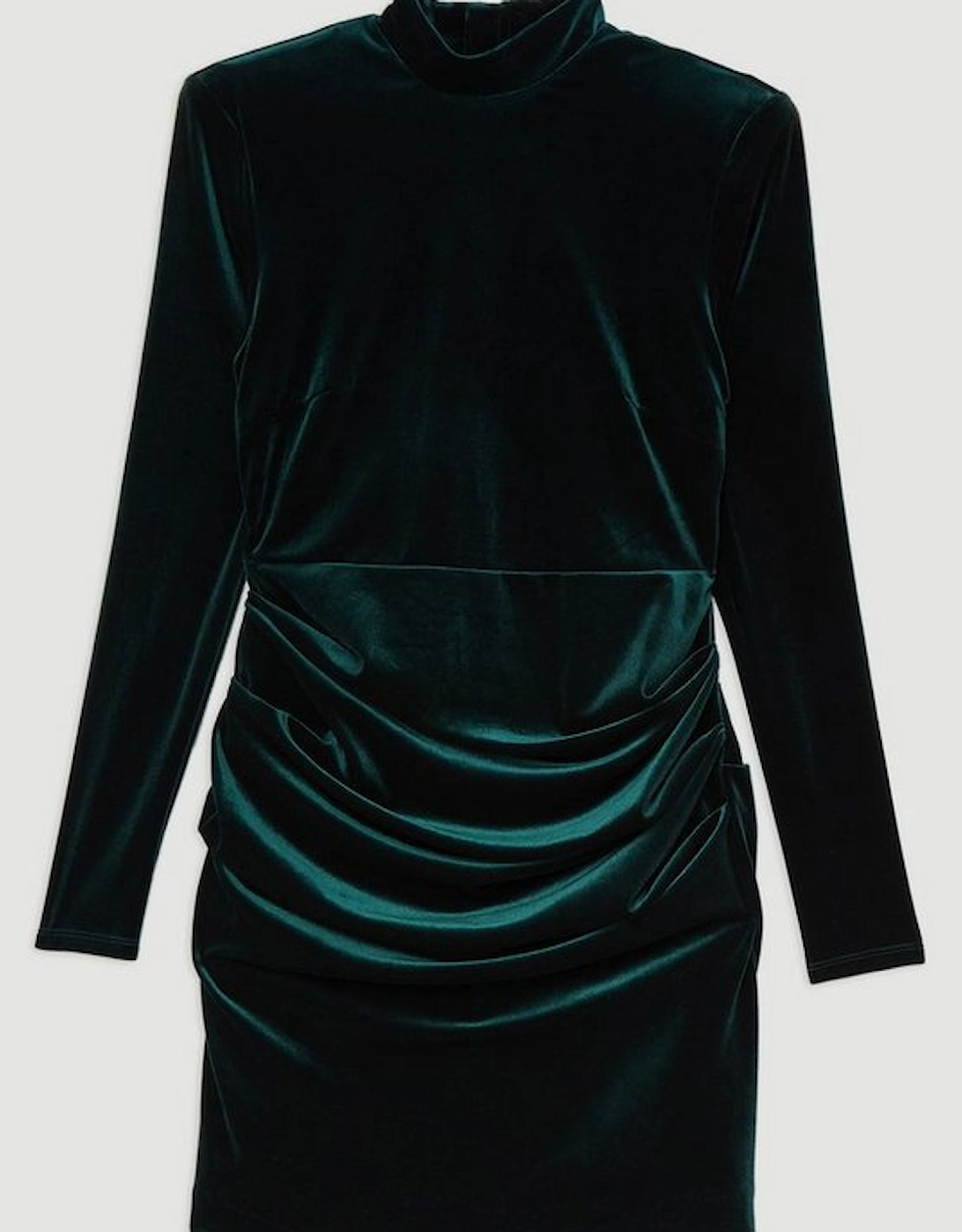 Tailored Velvet High Neck Mini Dress