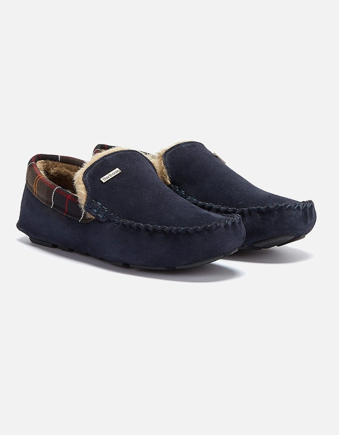 Mens Navy Monty Slippers, 8 of 7