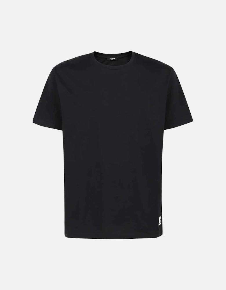 Back Logo Printed Oversized T-Shirt in Black