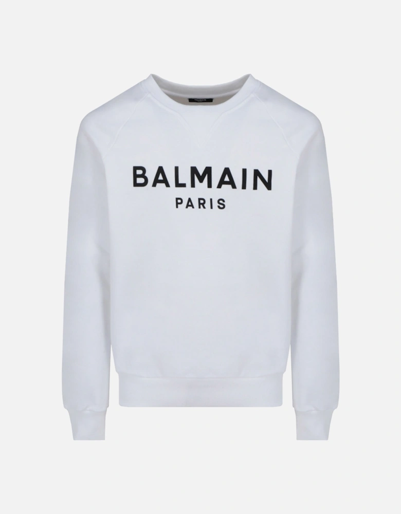 Paris Logo Printed Sweatshirt in White