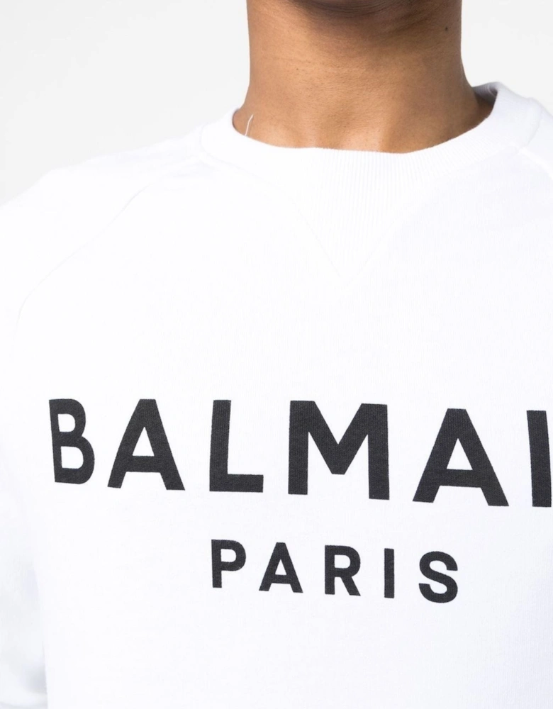 Paris Logo Printed Sweatshirt in White