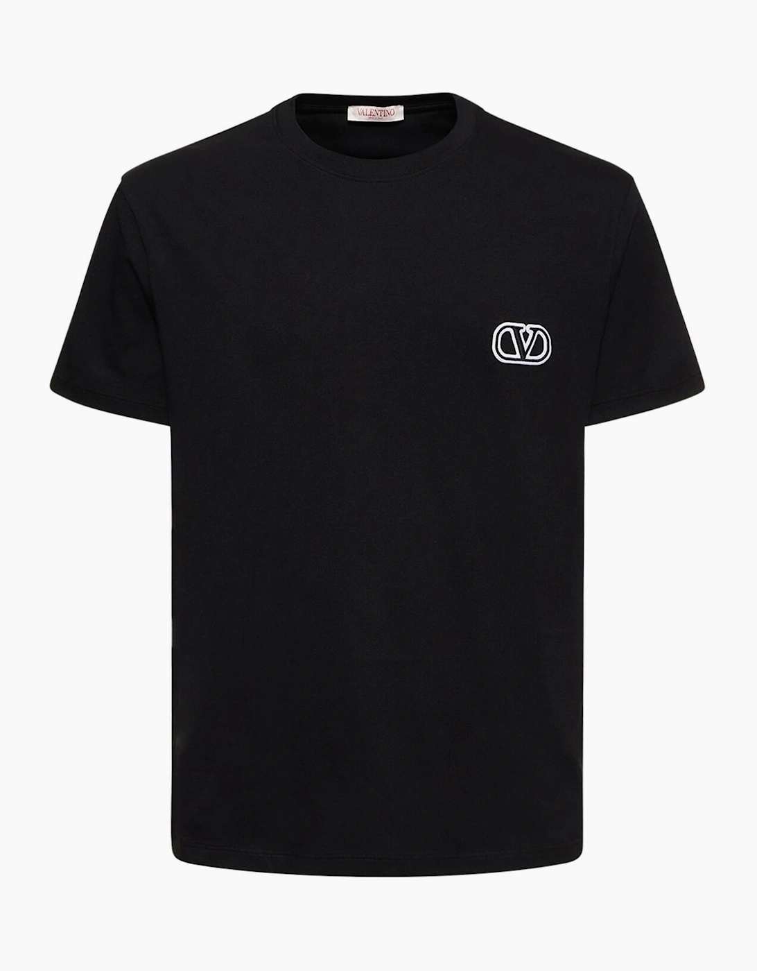 Valentino Men's Black Vlogo Signature Patch T-Shirt In  44 Xxl