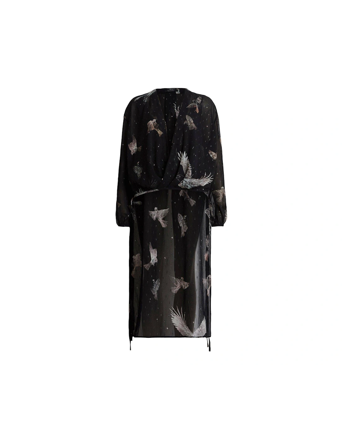 Avala Printed Draped Top - Black