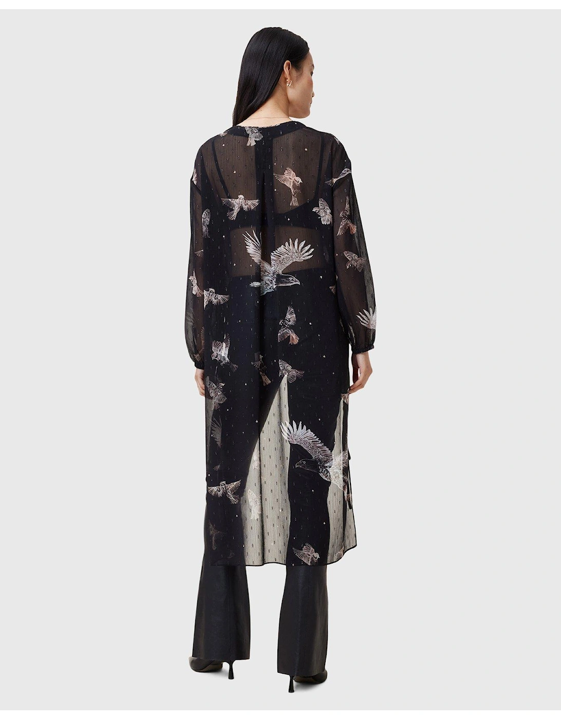 Avala Printed Draped Top - Black