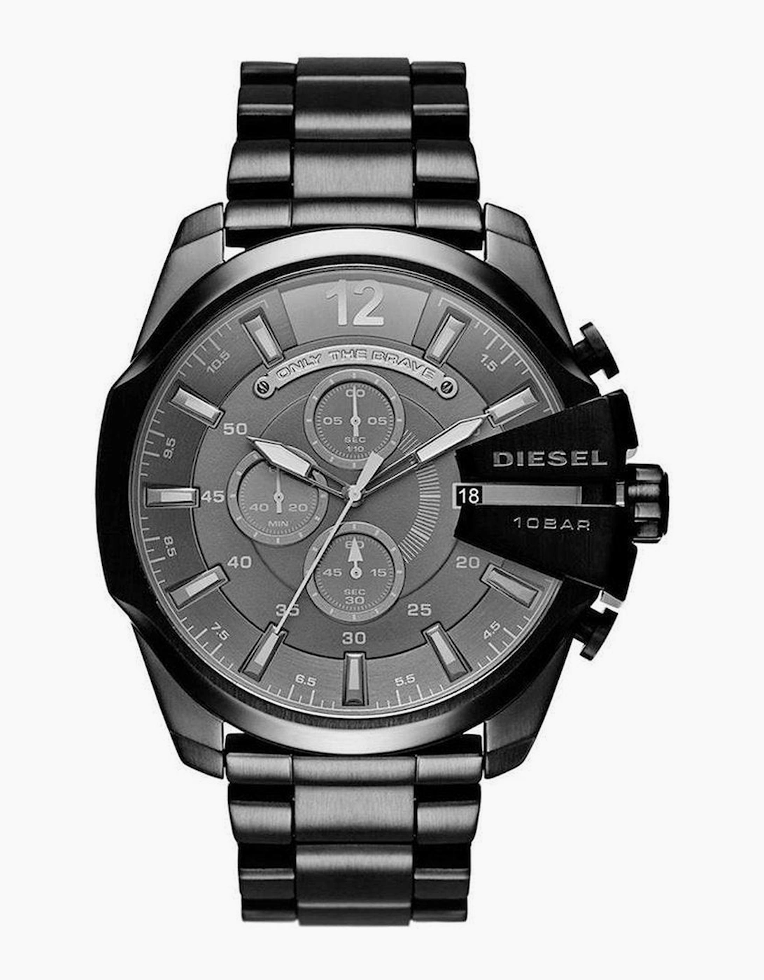 Diesel Men's Grey Dz4355 Mega Chief Chronograph Black Dial Watch