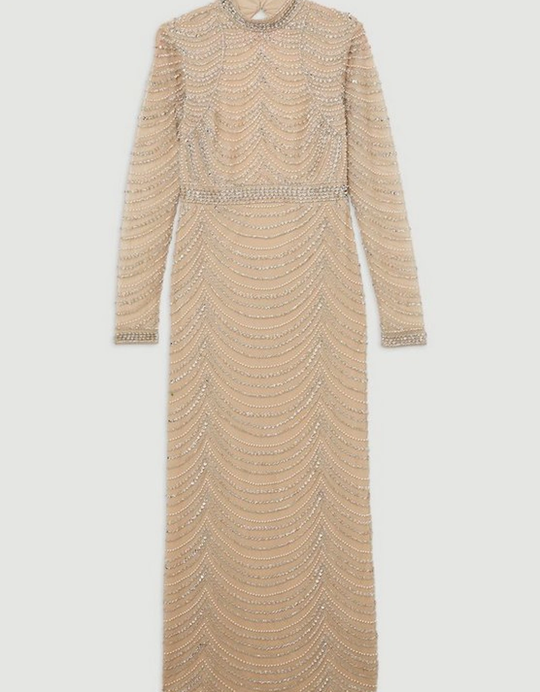 Tall Embellished Woven Long Sleeved Maxi Dress