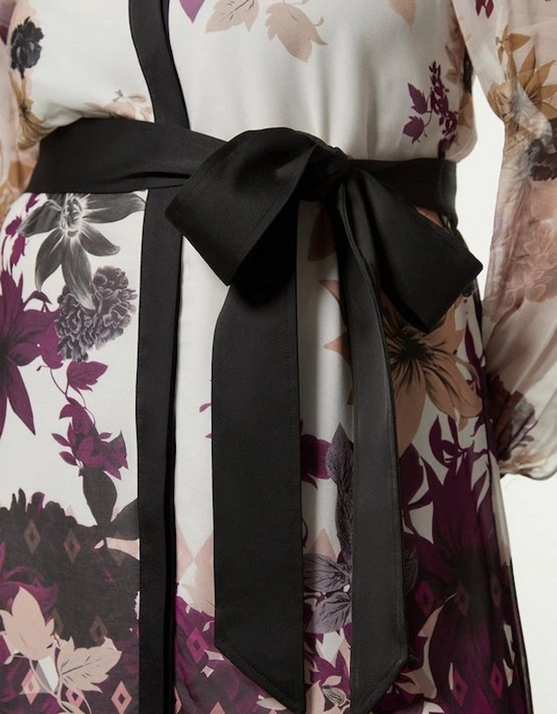 Plus Size Viscose Georgette Border Print Woven Midi Shirt Dress