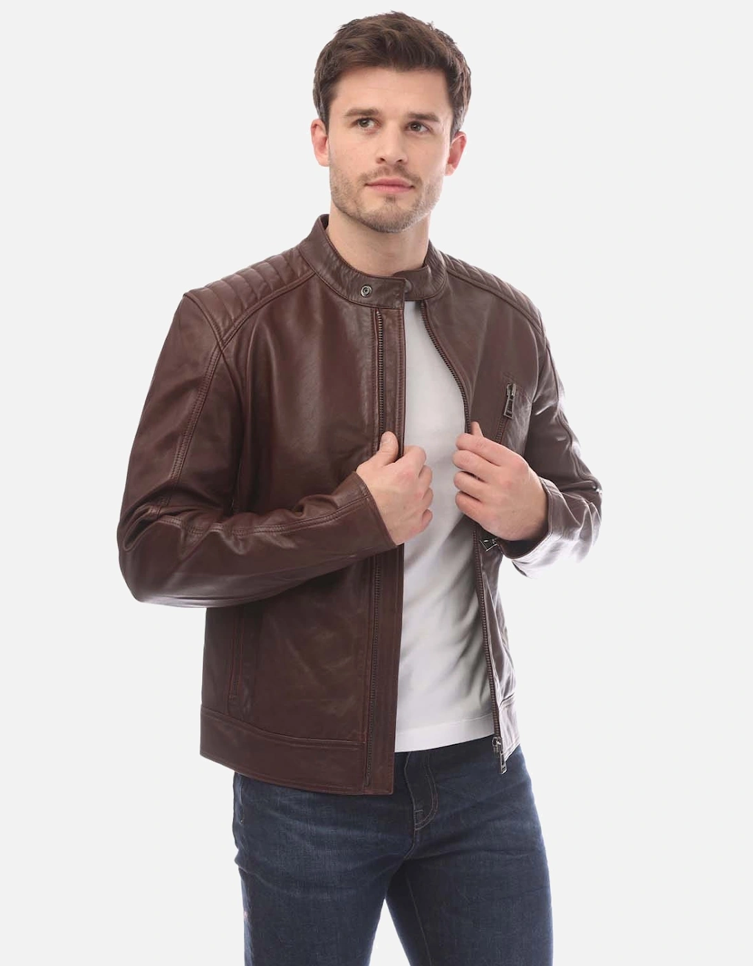 Cheviot Leather V Racer Jacket, 5 of 4