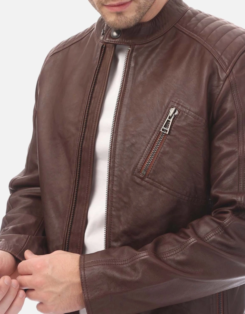 Cheviot Leather V Racer Jacket