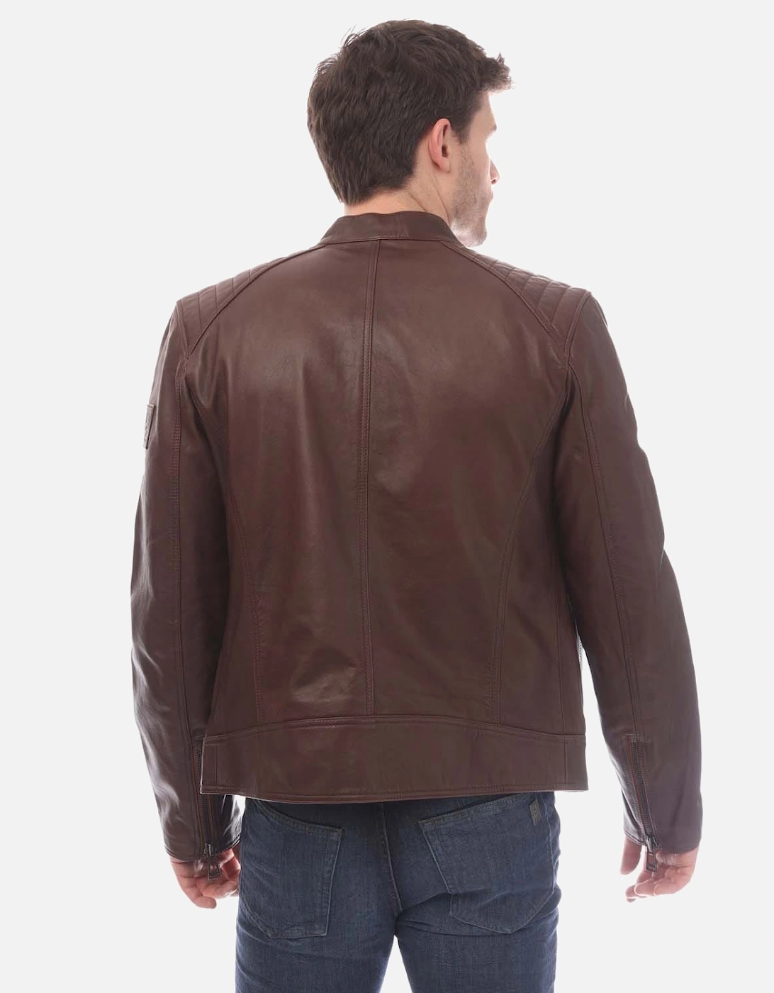 Cheviot Leather V Racer Jacket