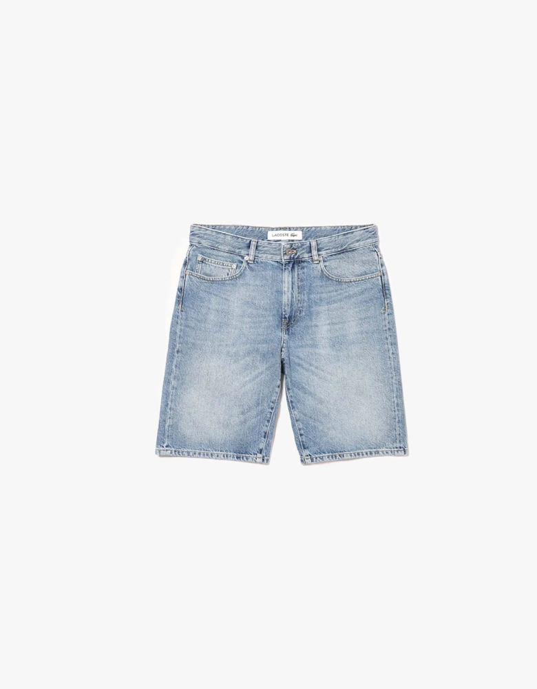 Slim Fit Cotton Denim Bermuda Shorts