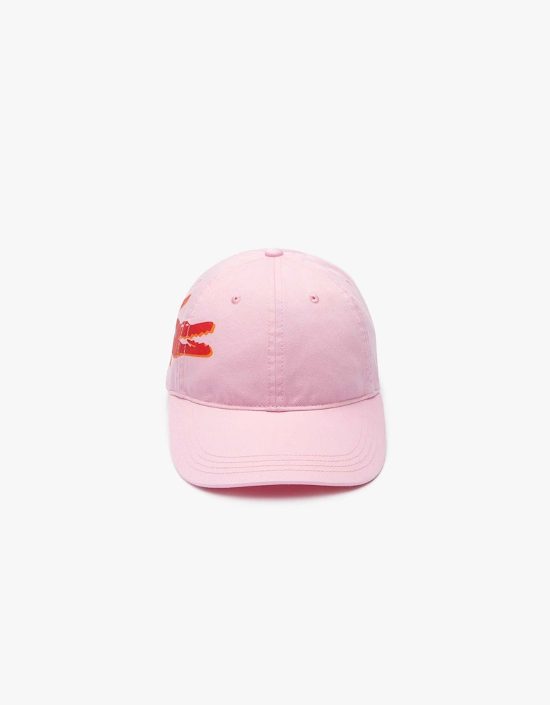 Oversized Crocodile Cotton Gabardine Cap