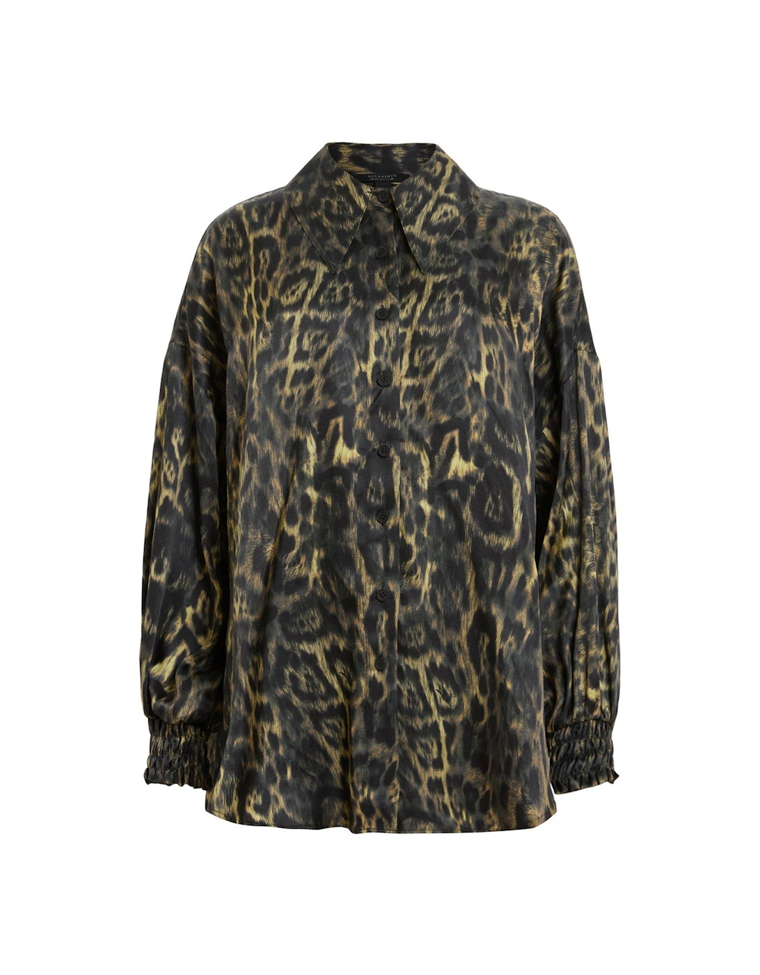 Charli Silk Blend Animal Print Shirt - Brown