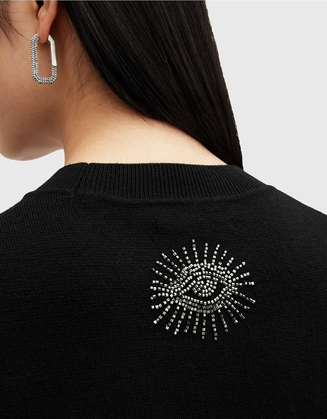 Serpent Embellished Jumper - Black