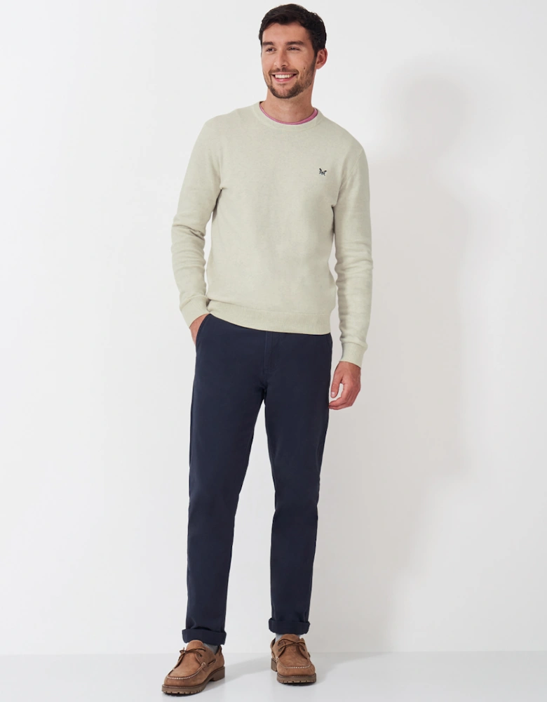 Men's Organic Cotton Crew Jumper White Marl