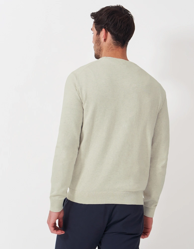 Men's Organic Cotton Crew Jumper White Marl