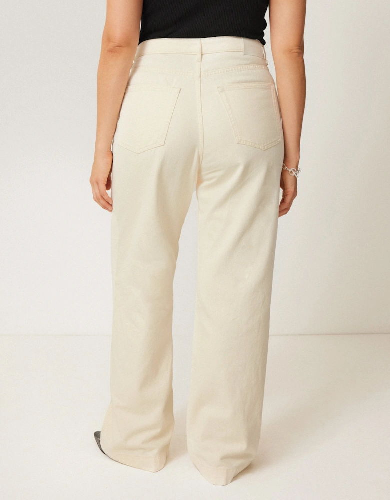Balfour Long Wide Leg Jean | Ecru