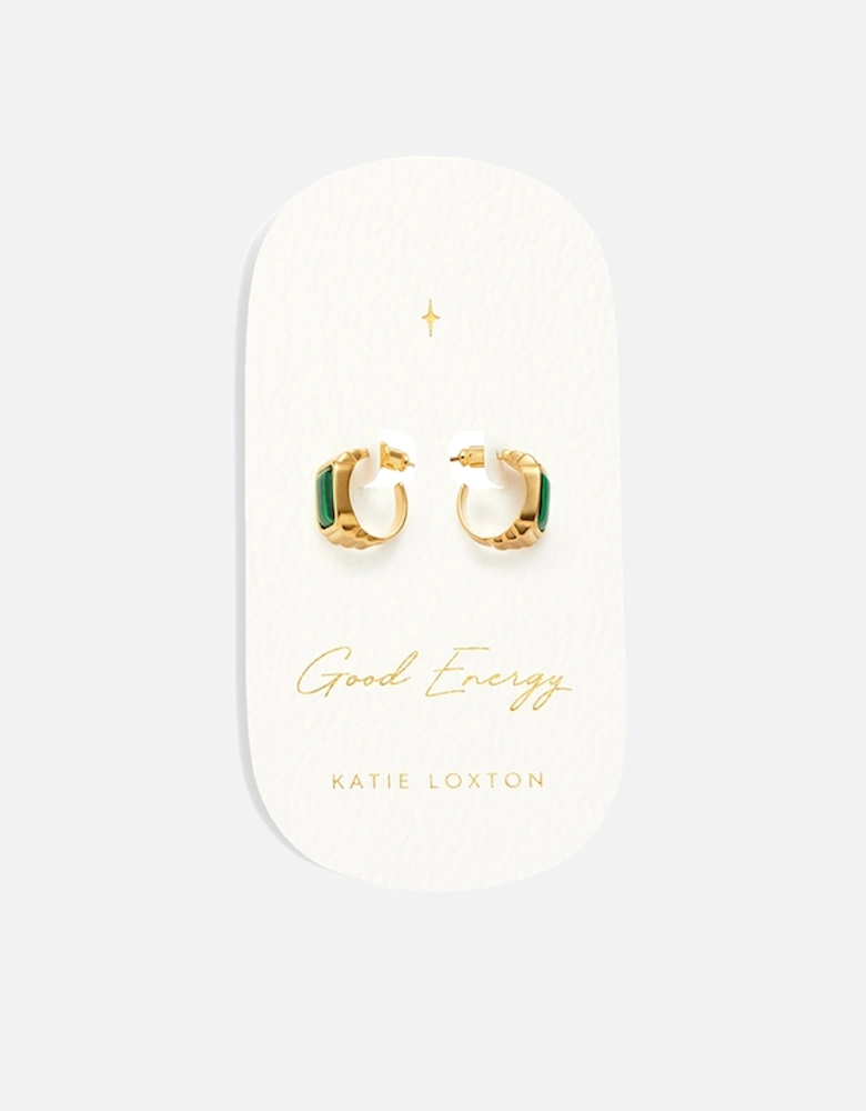 Malachite Gold-Plated Earrings