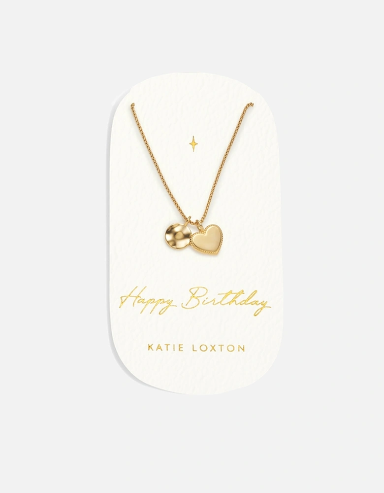 Carded Happy Birthday Gold-Plated Charm Necklace