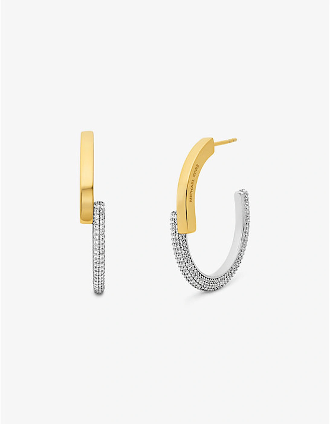 Precious Metal-Plated Pavé Hoop Earrings, 2 of 1