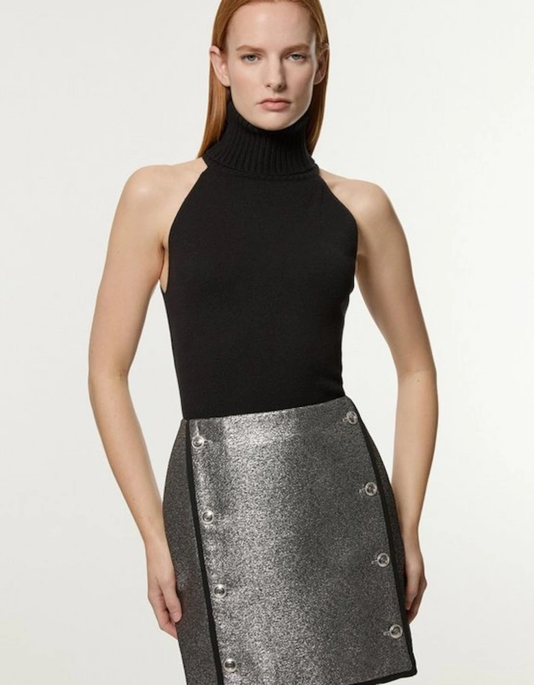 Jacquard Tailored Mini Skirt