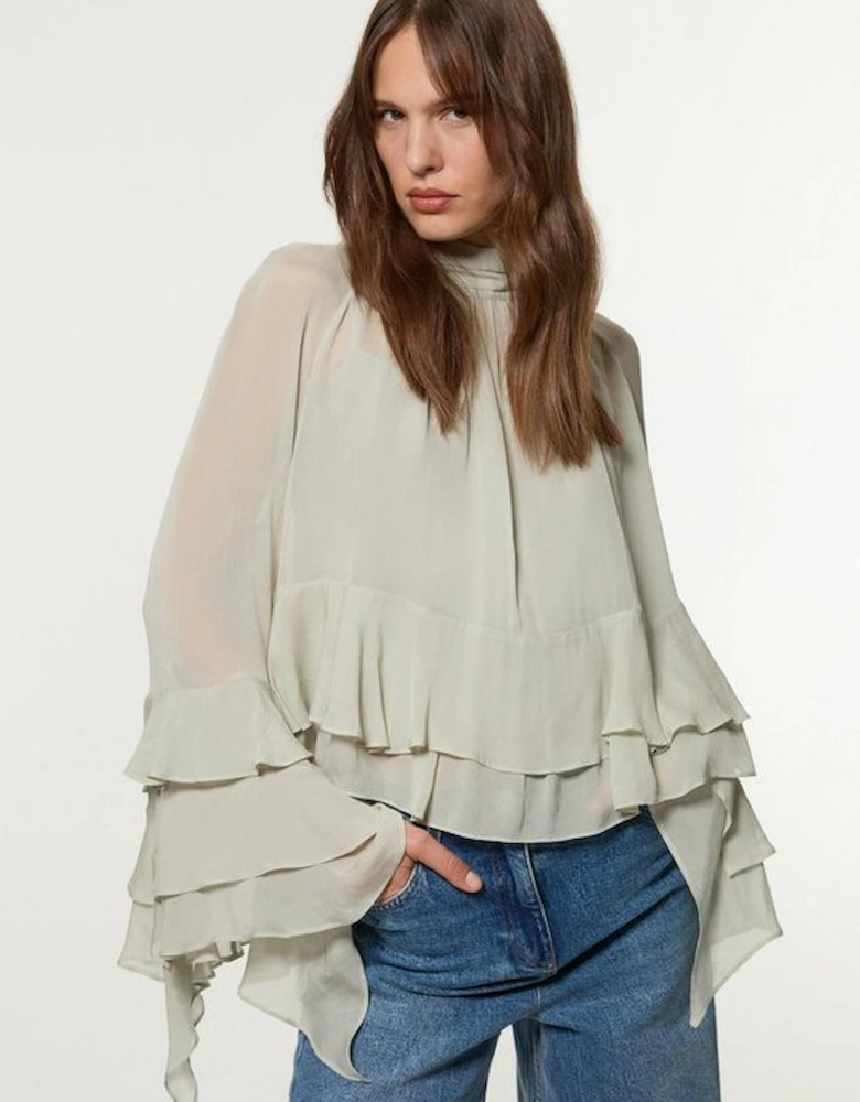 Drama Kimono Viscose Georgette Woven Blouse