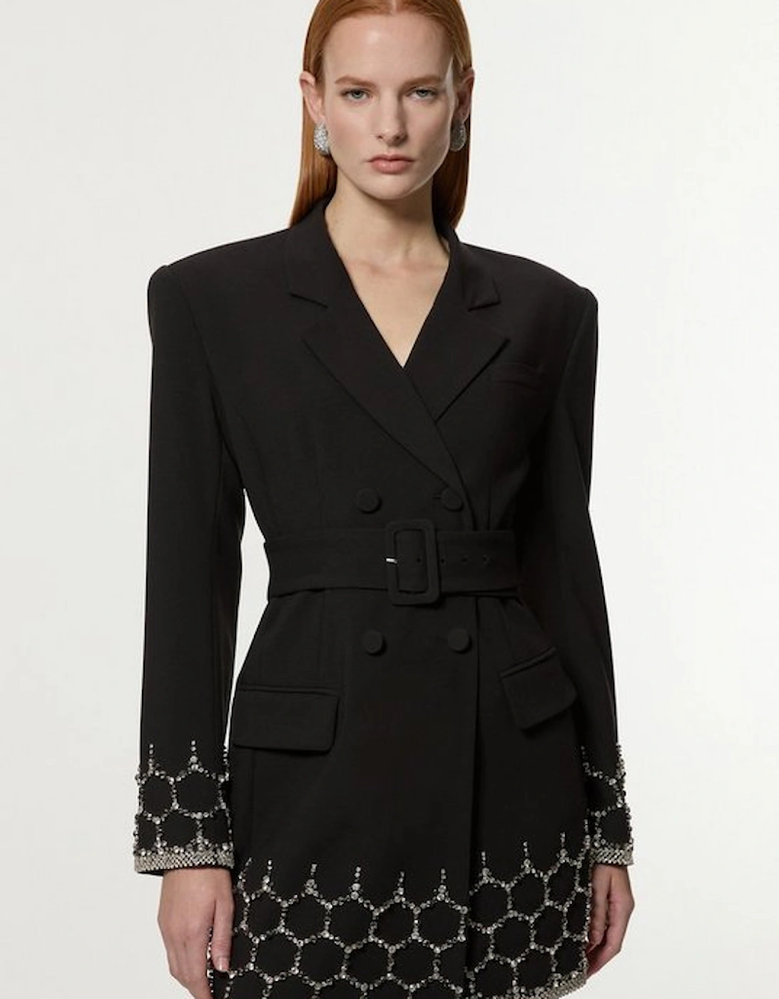 Crystal Embellished Tailored Blazer Mini Dress, 4 of 3