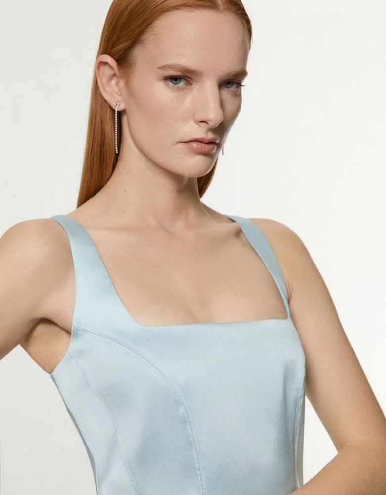 Twill Prom Woven Midi Dress