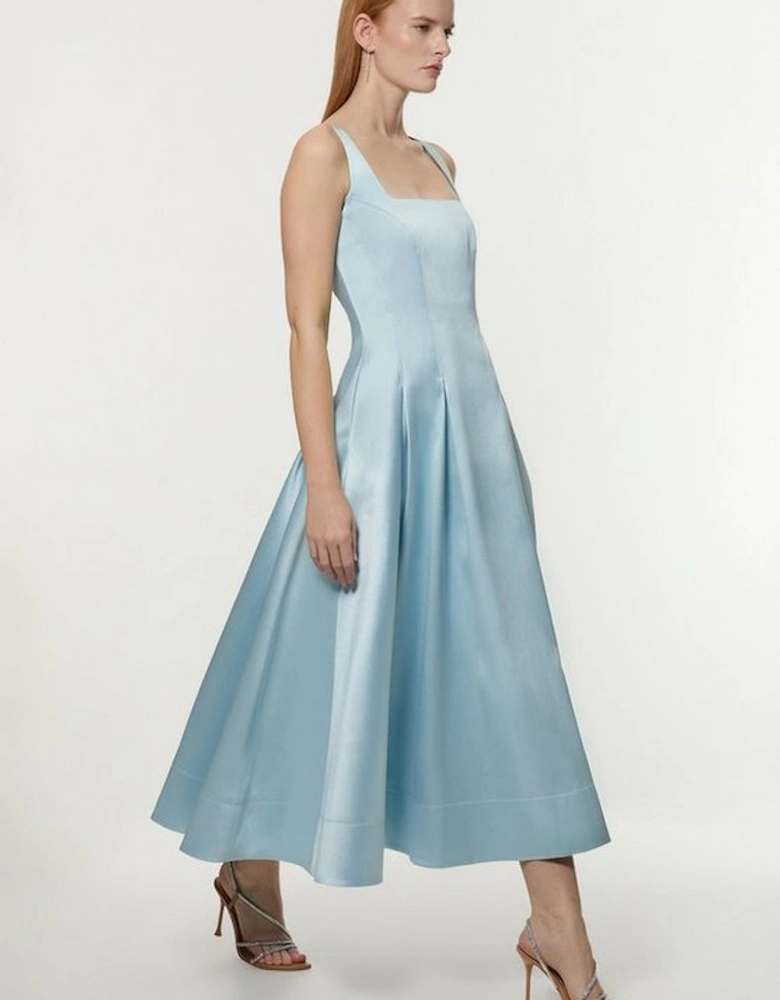Twill Prom Woven Midi Dress