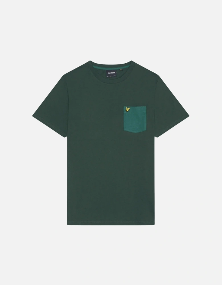 Lyle & Scott Tonal Pocket Argyle Teal Green T-Shirt