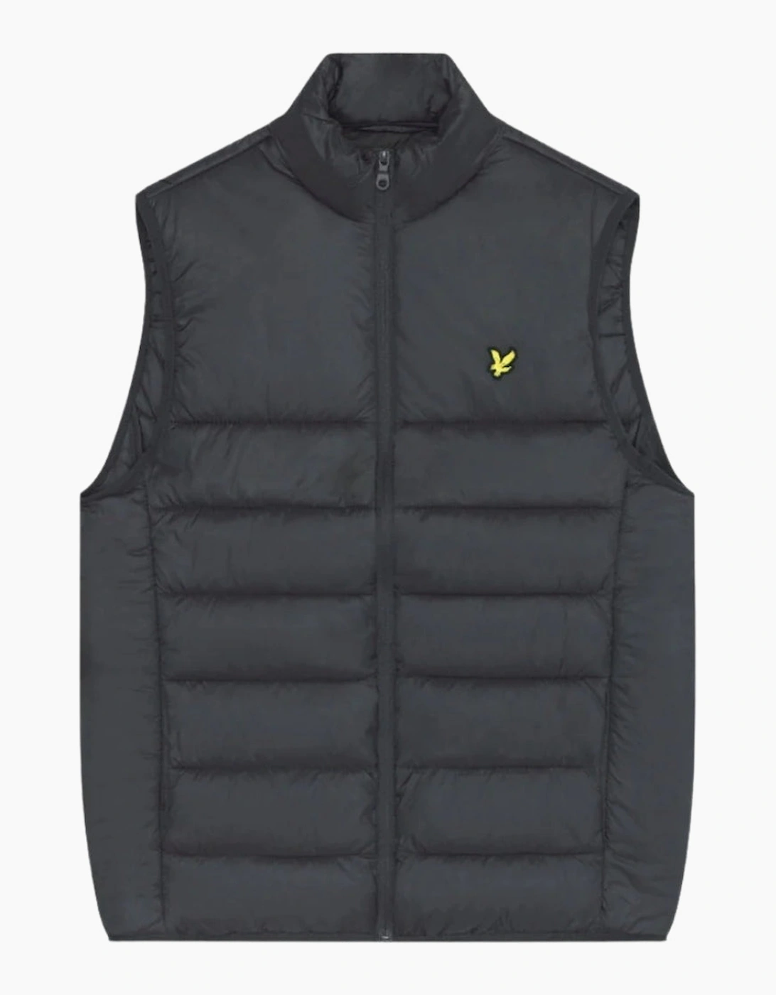 Men's Lyle & Scott Branded Logo Gunmetal Grey Wadded Gilet Jacket - Black - Size: 40/Regular