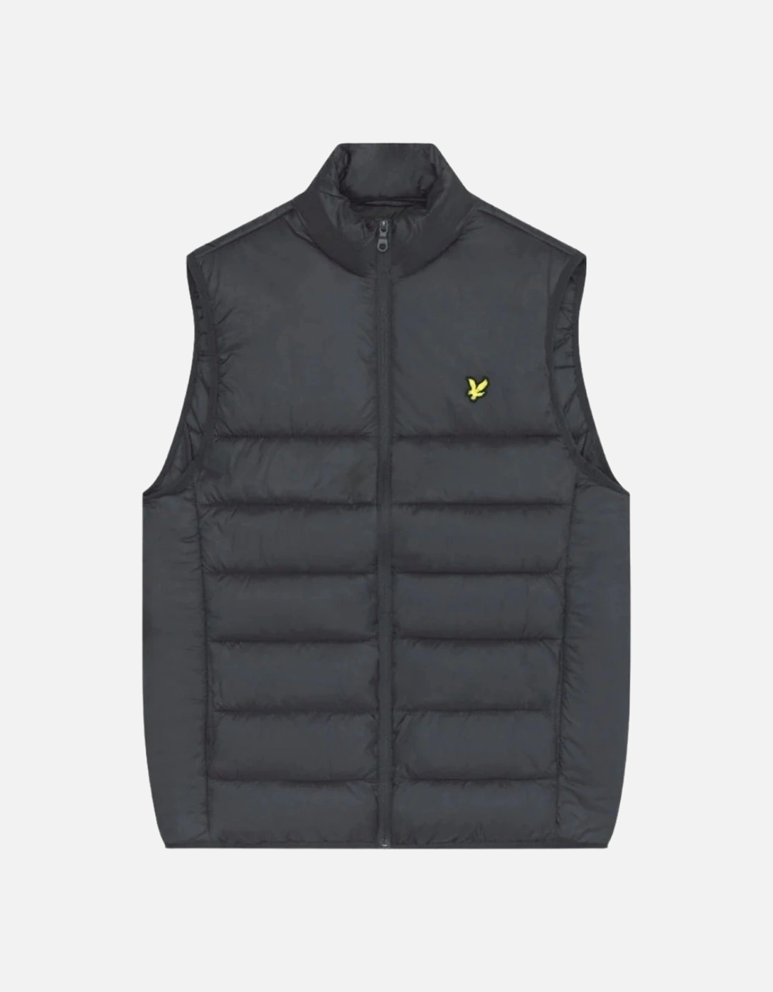 Lyle & Scott Branded Logo Gunmetal Grey Wadded Gilet Jacket, 4 of 3