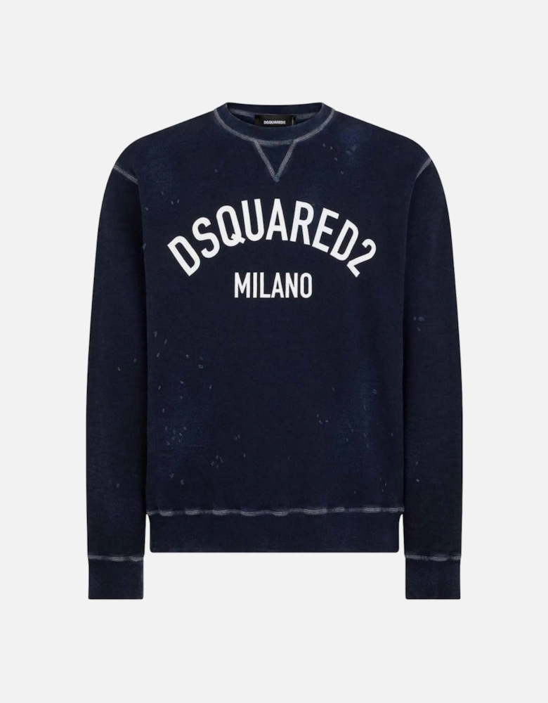 Milano Logo Cool Fit Navy Blue Sweatshirt