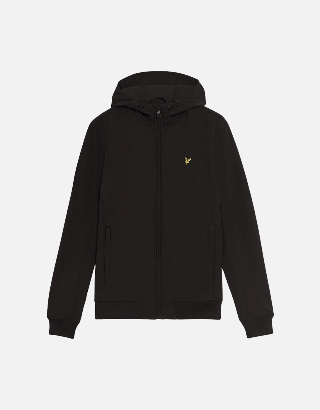 Lyle & Scott Branded Logo Hooded Jet Black Softshell Jacket, 4 of 3