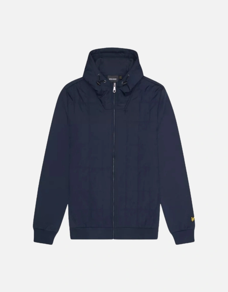 Lyle & Scott Hybrid Quilted Navy Blue Zip-Up Hoodie