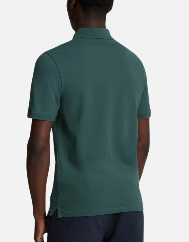 Lyle & Scott Branded Chest Logo Argyle Teal Green Polo Shirt