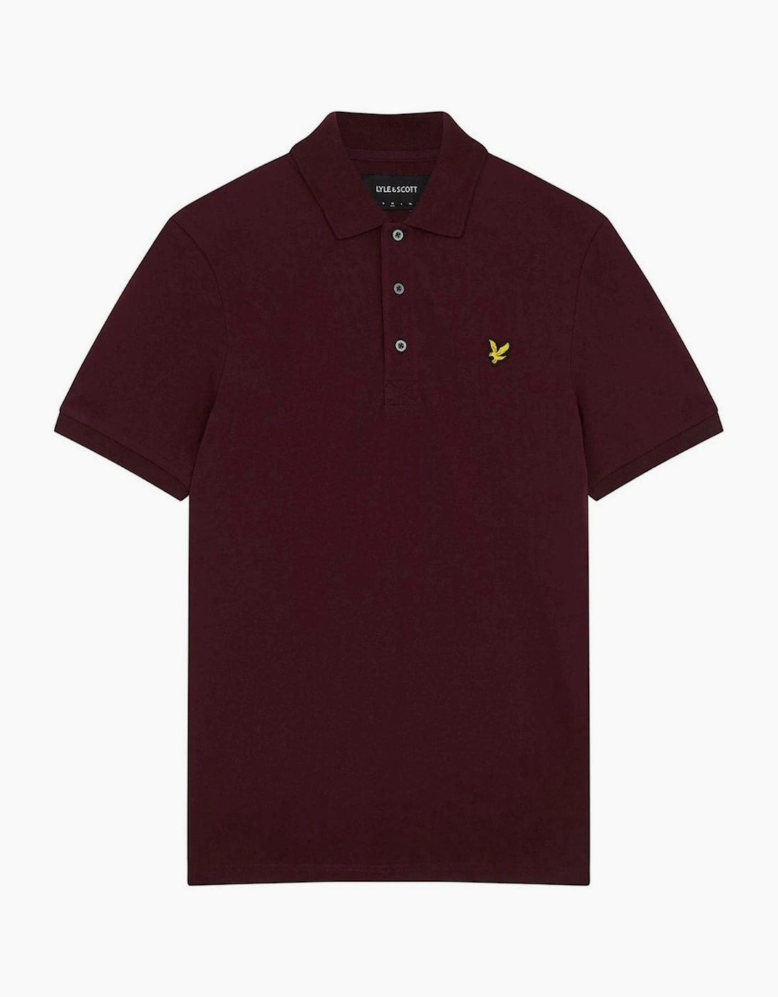 Lyle And Scott Men's Red/Red Lyle & Scott Branded Chest Logo Weavers Claret Burgundy Polo Shirt  36 S