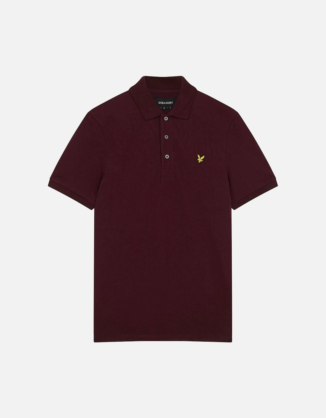 Lyle & Scott Branded Chest Logo Weavers Claret Burgundy Polo Shirt, 2 of 1