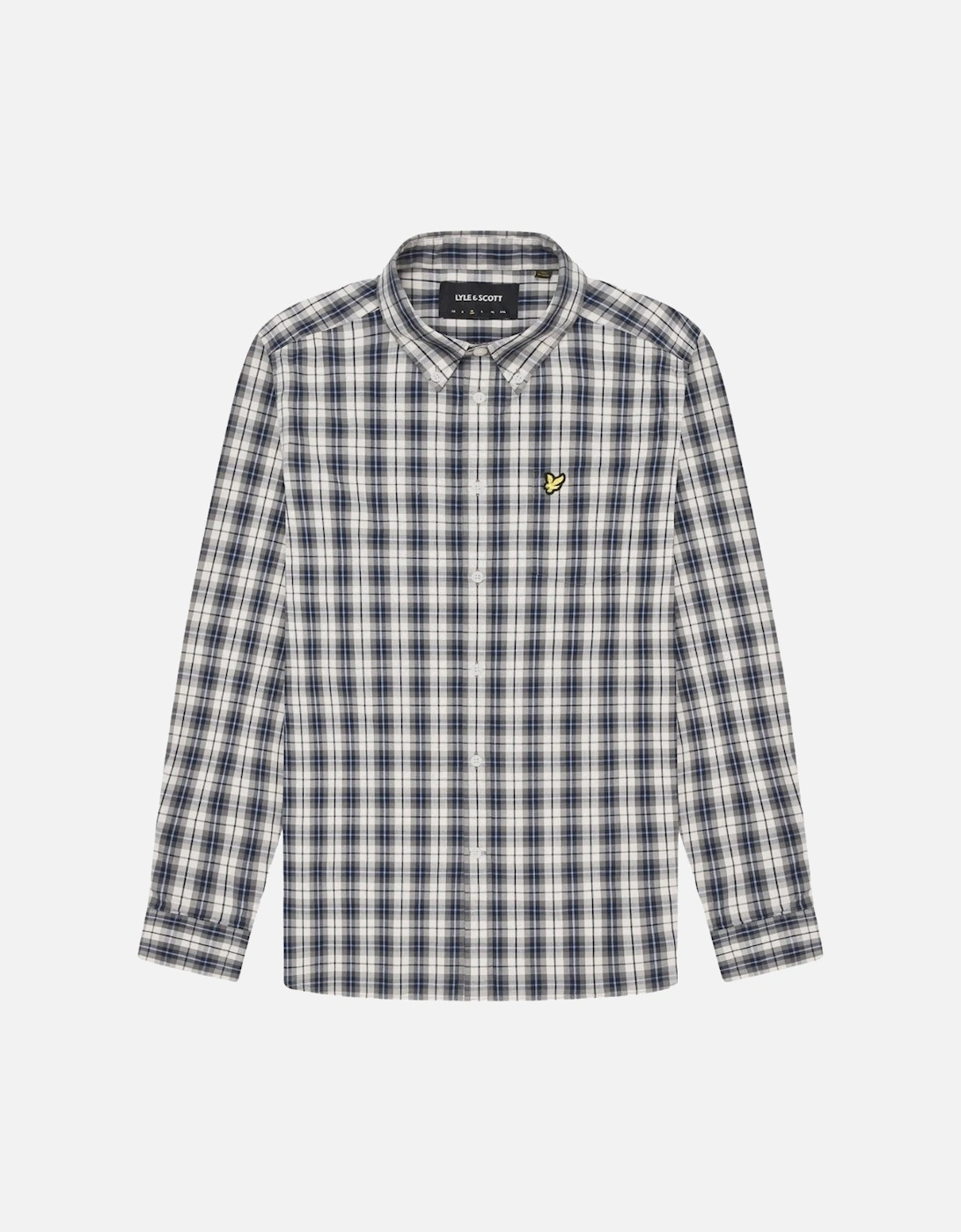 Lyle & Scott Washed Check Poplin Cove/Dark Navy Long Sleeve Shirt, 3 of 2