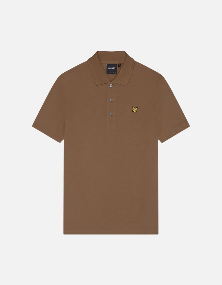 Lyle & Scott Branded Chest Logo Wild Nettle Brown Polo Shirt