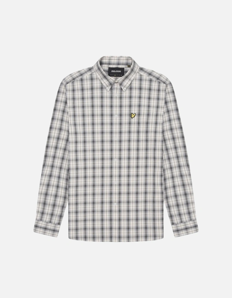 Lyle & Scott Washed Check Poplin Gunmetal Grey Long Sleeve Shirt