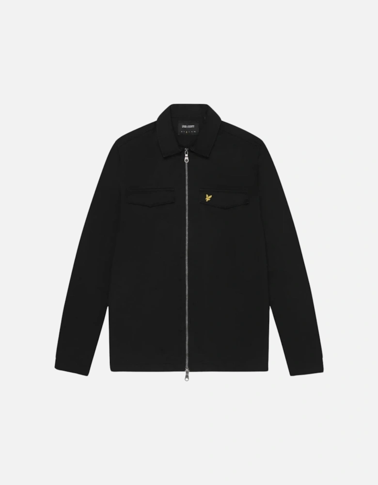 Lyle & Scott Branded Logo Jet Black Overshirt Jacket