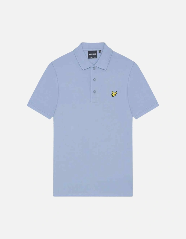 Lyle & Scott Branded Chest Logo Blue Smoke Polo Shirt