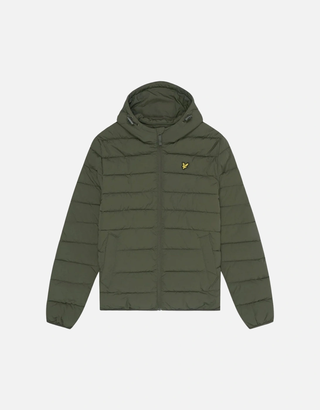 Lyle & Scott Branded Logo Hooded Olive Green Puffer Jacket, 4 of 3