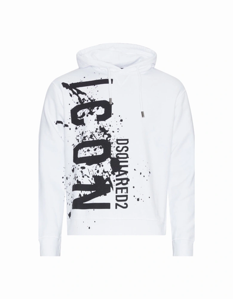 Cool Fit Icon Splash Logo White Hoodie