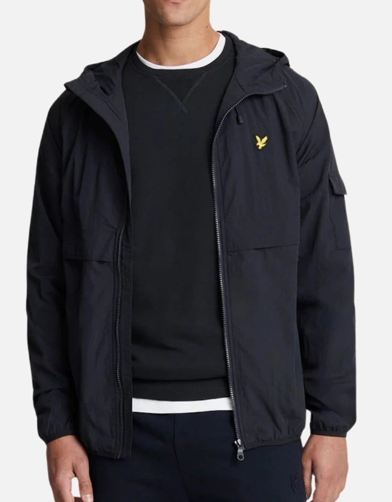 Lyle & Scott Branded Dark Navy Hooded Winbreaker Jacket