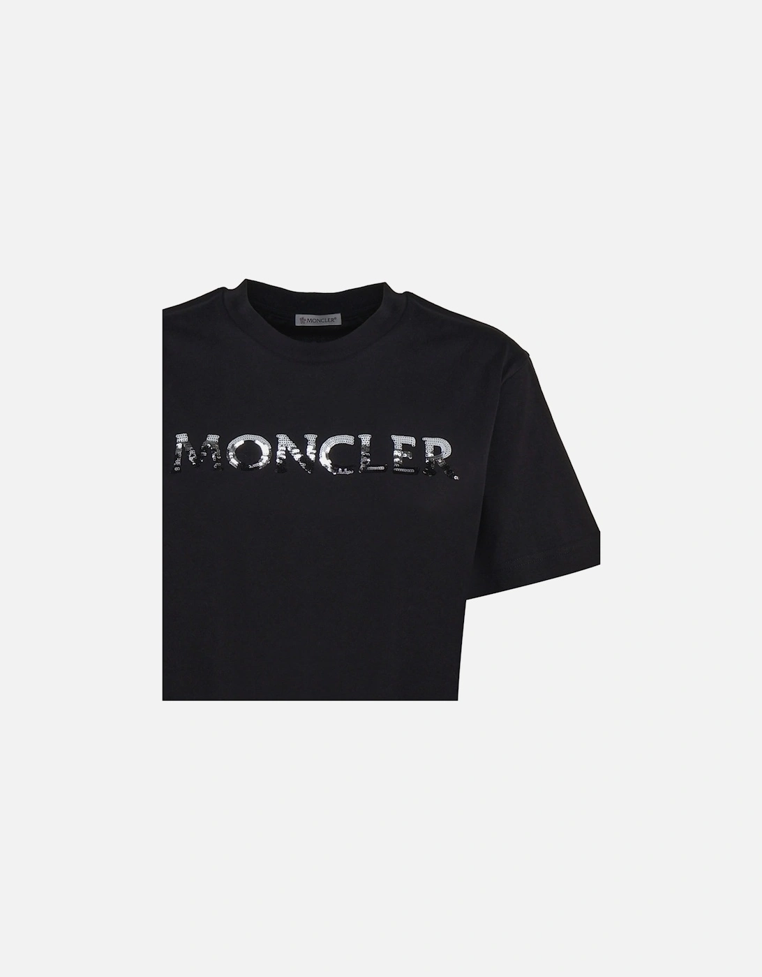 Sequin Logo Black T-Shirt