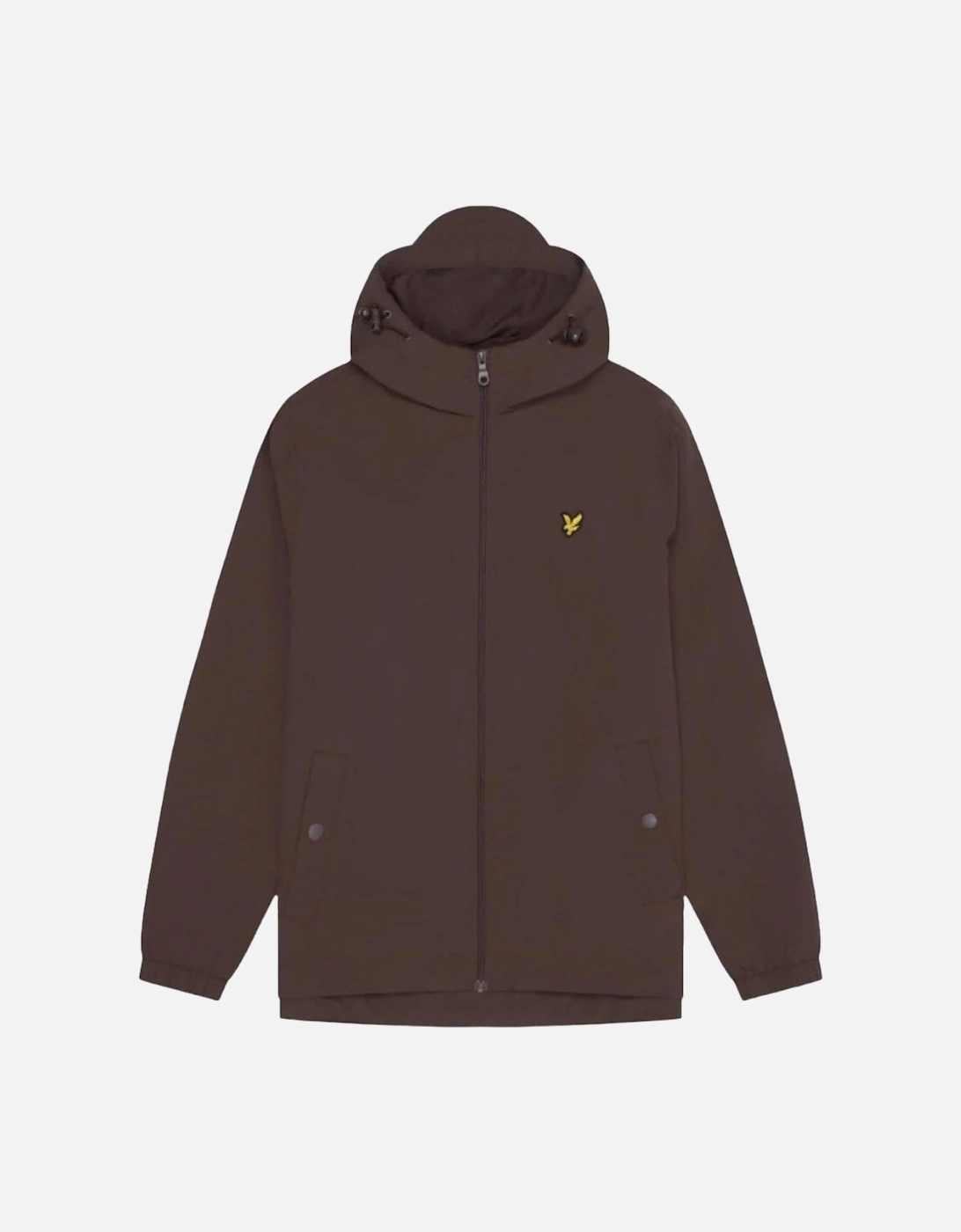 Lyle & Scott Branded Deep Mahogany Hooded Short Brown Lightweight Jacket, 3 of 2